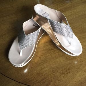 FitFlop golden thong mules size 9